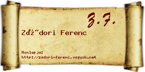 Zádori Ferenc névjegykártya